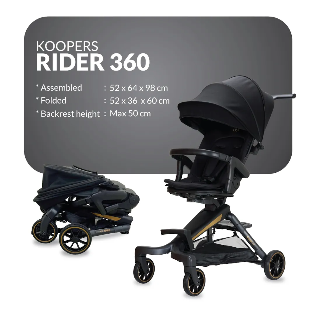 Koopers Magic Rider 360 Stroller BLACK