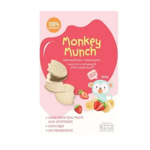 Monkey Munch Crispy Baked Fruits & Vege BANANA STRAWBERRY