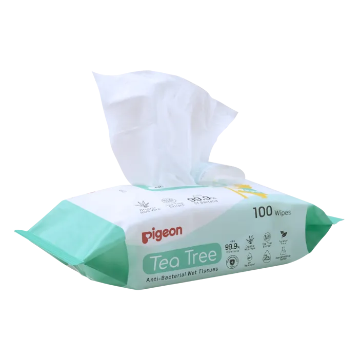 Pigeon Tea Tree Anti-Bacterial Wet Tissue 2x100s