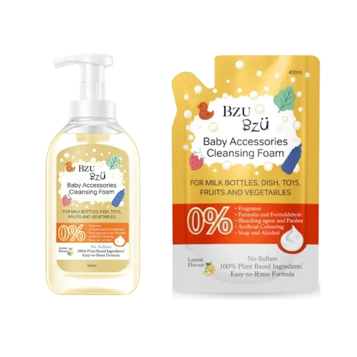 Bzu Bzu Baby Accessories Cleansing Foam LEMON FLAVOUR 500ml & 400 REFILL