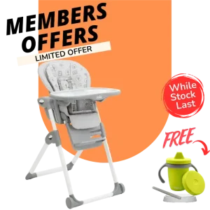 Joie: Mimzy Recline Highchair | FREE BBLUV 4 IN 1 TRANSITION SIPPY CUP