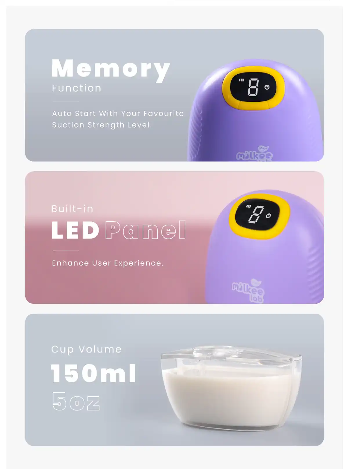 Shapee Lacfree Wearable Breast Pump MEMORY FUNCTION