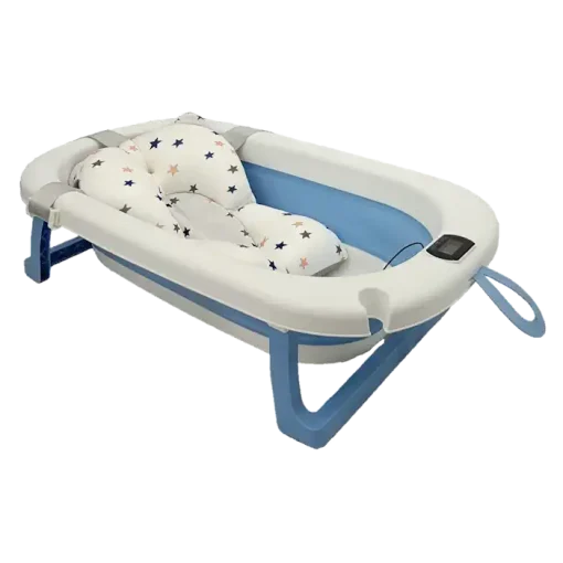 Fairworld Fol-able-Bathtub-With-Thermometer-blue