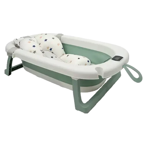 Fairworld Fol-able-Bathtub-With-Thermometer-green