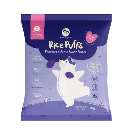 Double Happiness Rice Puff 10g BLUEBERRY & PURPLE SWEET POTATO