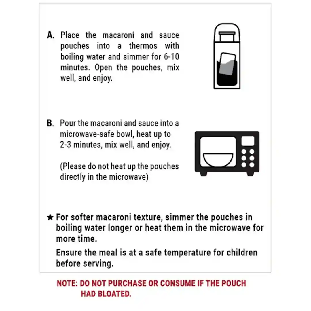 MommyJ Instant Macaroni PREPARATION METHOD